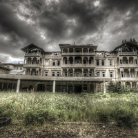 Buy canvas prints of  Ghost  Hotel by Nathan Wright