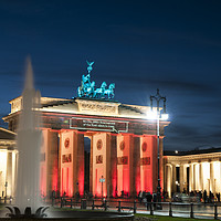 Buy canvas prints of Festival of lights Brandenburg gate by Nathan Wright