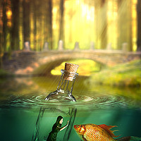 Buy canvas prints of Message in a bottle by Nathan Wright