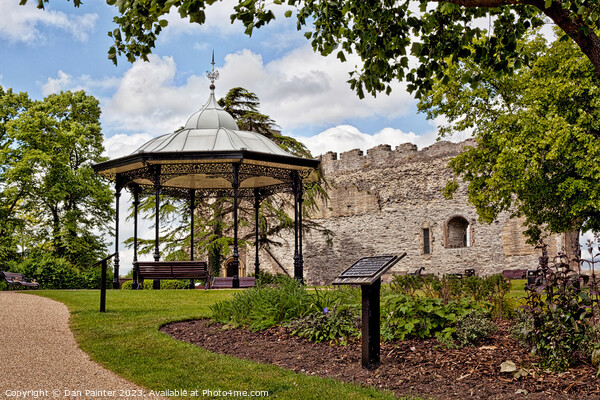 Newark Castle's Stunning Bandstand: A Peaceful Ret Picture Board by Dan Painter