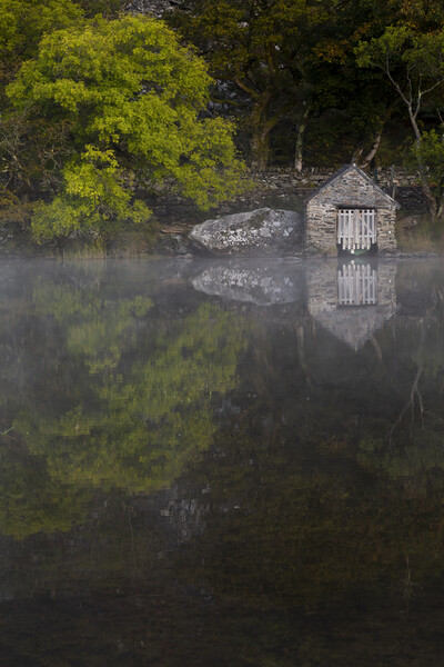 Llyn Dinas Boathouse Picture Board by Rory Trappe