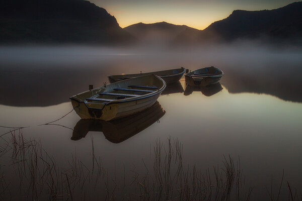 Fishing boats on Llyn Nantlle Picture Board by Rory Trappe