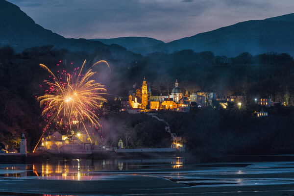 Firework display at Portmeirion Picture Board by Rory Trappe