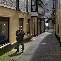Buy canvas prints of Flautist busking on the streets of Galway by Rory Trappe