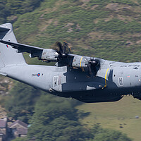 Buy canvas prints of An RAF Atlas A400M low level by Rory Trappe