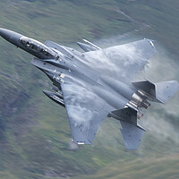 Buy canvas prints of F15 Eagle pulling out of low level by Rory Trappe