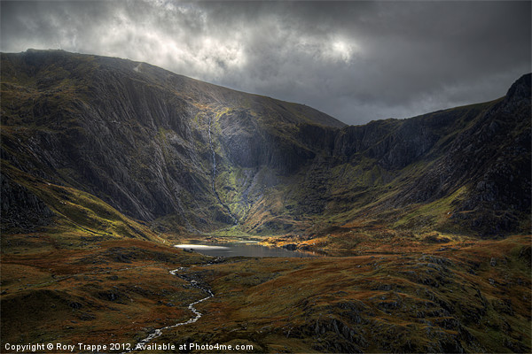 Shaft of light on Cwm Idwal Picture Board by Rory Trappe