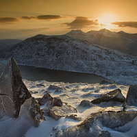 Buy canvas prints of Moelwyn sunset by Rory Trappe