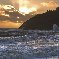 Buy canvas prints of Storm at Criccieth by Rory Trappe
