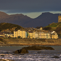 Buy canvas prints of Criccieth castle and hotels by Rory Trappe