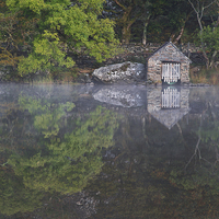 Buy canvas prints of  Llyn Nantlle boathouse by Rory Trappe
