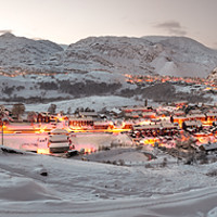 Buy canvas prints of Blaenau Ffestiniog Winter Panoramic by Rory Trappe