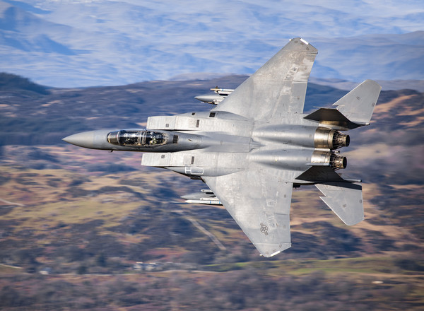 F15 Strike Eagle over Wales Picture Board by Rory Trappe