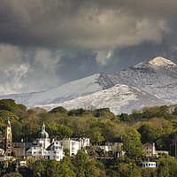 Buy canvas prints of Portmeirion with Snowdon in the background  by Rory Trappe