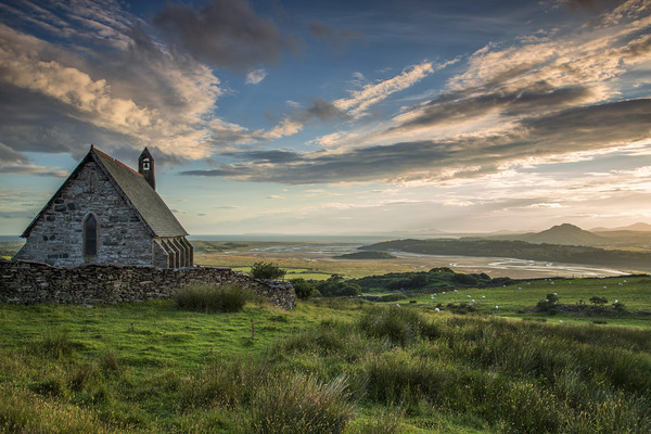 Saint Tecwyns Church with estuary Picture Board by Rory Trappe