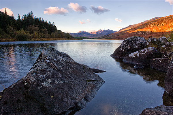 Mymbyr lakes with snowdon in the distance Picture Board by Rory Trappe