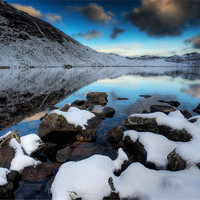 Buy canvas prints of Llyn Manod shoreline by Rory Trappe