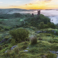 Buy canvas prints of Sunrise at Dolwyddelan castle by Rory Trappe