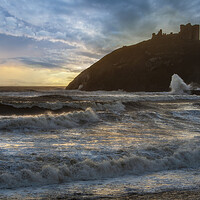 Buy canvas prints of Criccieth castle in a Storm by Rory Trappe