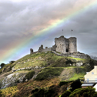 Buy canvas prints of Rainbow over the castle by Irene Burdell