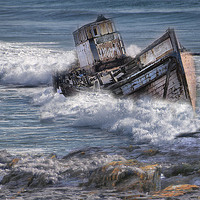 Buy canvas prints of  Wrecked Boat  by Irene Burdell