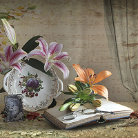 Buy canvas prints of  Lilies , Still life  by Irene Burdell
