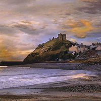 Buy canvas prints of  Cricieth Castle at Sunset. by Irene Burdell