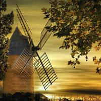 Buy canvas prints of  The Windmill at sunset by Irene Burdell