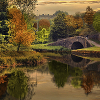 Buy canvas prints of  Autumn along the canal. by Irene Burdell