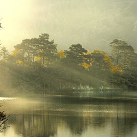 Buy canvas prints of  Sunrise through the mist , by Irene Burdell