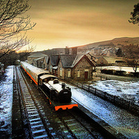 Buy canvas prints of  The train is in the station. by Irene Burdell
