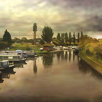 Buy canvas prints of  The Canal at Dawn . by Irene Burdell
