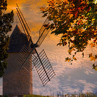 Buy canvas prints of The Windmill at Sunset by Irene Burdell