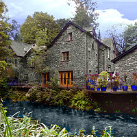 Buy canvas prints of Grasmere Houses Cumbria  by Irene Burdell