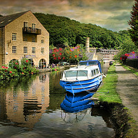 Buy canvas prints of The Rochdale Canal , Yorkshire by Irene Burdell