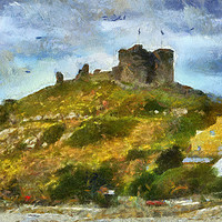 Buy canvas prints of Criccieth Castle  , Wales Uk by Irene Burdell