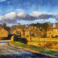 Buy canvas prints of Downham Village Lancashire uk by Irene Burdell