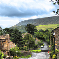 Buy canvas prints of Pendle Hill at Downham Lancashire Uk by Irene Burdell