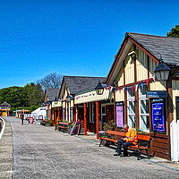 Buy canvas prints of The platform, Embsay Station by Irene Burdell