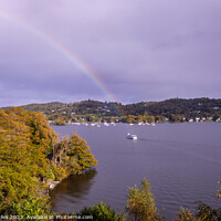 Buy canvas prints of Rain ow on lake windermere by Richie Miles