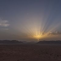 Buy canvas prints of  Sunset at Wadi Rum Jordan  by Richie Miles