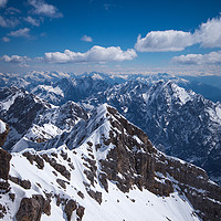 Buy canvas prints of View from the top of the Zugspitze mountain  by Richie Miles