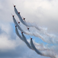 Buy canvas prints of Red arrows in formation by Richie Miles