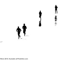 Buy canvas prints of People Running On White Beach by Tim O'Brien
