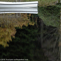 Buy canvas prints of Reflections of Boat and Trees by Tim O'Brien