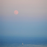 Buy canvas prints of The Yacht and the Moon by Aidan Kingham