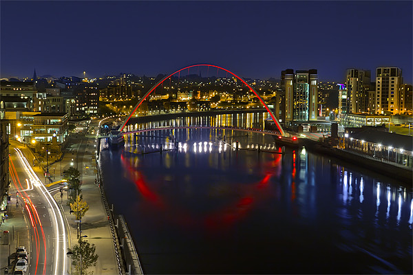 Newcastle Millennium Bridge in Red Picture Board by Kevin Tate