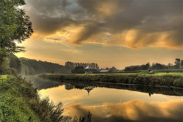 Sunrise Reflection in Durham River Wear Picture Board by Kevin Tate