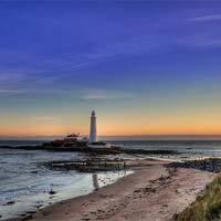 Buy canvas prints of St Marys Lighthouse at sunrise. by Kevin Tate
