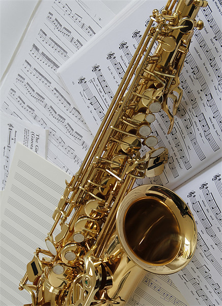 Alto Sax and Music Picture Board by Kevin Tate